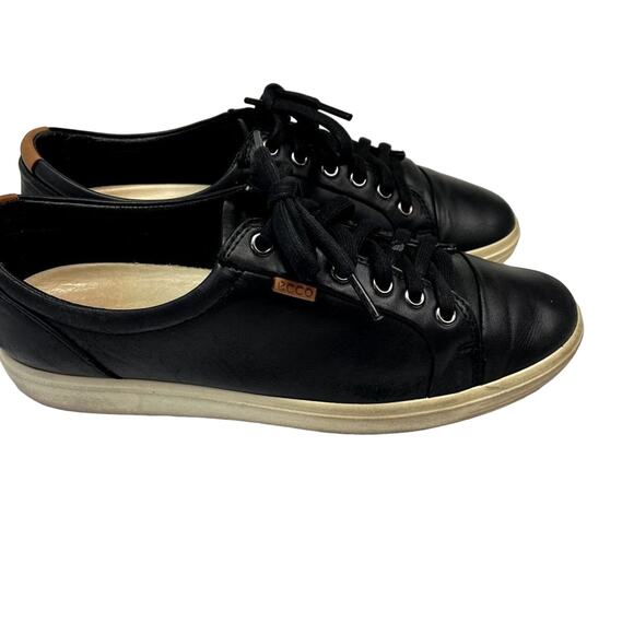 Ecco Sneakers Mens US:9 EUR 42 Black Activewear Leather Lace Up Low Top - Picture 2 of 13
